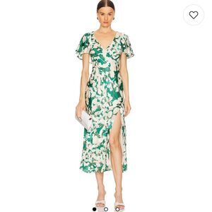 ASTR the label Florecita Dress in Green Cream Burnout-X28